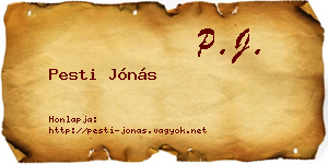 Pesti Jónás névjegykártya